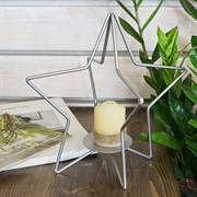 Подсвечник кованый Звезда серебряная под 1 свечу 607-41-S - фото 53969