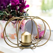 Подсвечник металл Сфера золотой под 1 свечу 607-43-G - фото 53986