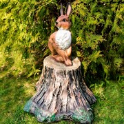 Фигура садовая Заяц на пне коричневый F07062-Br - фото 54197