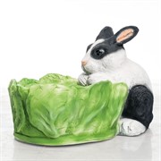 Кашпо садовое для растений Заяц с капустой F08380-WBL - фото 54433