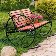 Кресло качалка кованое с деревом 881-42R - фото 54558