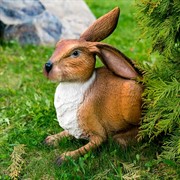Фигура садовая Заяц ушастый полистоун коричневый F07429-Br - фото 54730