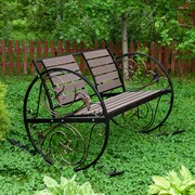 Кресло качалка кованое с ДПК и ажурными элементами 881-46R - фото 54739