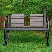 Кресло качалка кованое с ДПК и ажурными элементами 881-46R - фото 54740