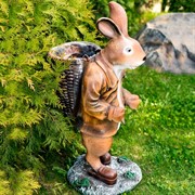 Фигура Заяц коричневый с корзиной на спине для растений F01042-Br - фото 54773