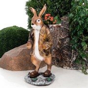 Фигура Заяц коричневый с корзиной на спине для растений F01042-Br - фото 54774