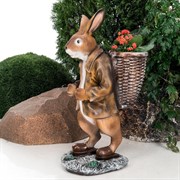 Фигура Заяц коричневый с корзиной на спине для растений F01042-Br - фото 54775