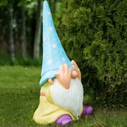 Фигура Гном невидец в голубом колпаке стеклопластик F08369-Bl - фото 54791