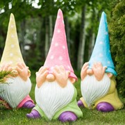 Фигура Гном невидец в голубом колпаке стеклопластик F08369-Bl - фото 54792