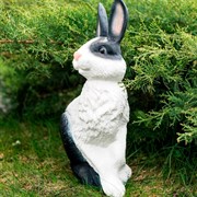 Фигура для сада Заяц чёрно-белый полистоун F01007-WBL - фото 54895