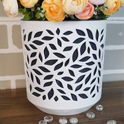 Кашпо Ливс 2,5л белый-антрацит - фото 54937