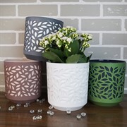 Кашпо Ливс 2,5л белый-антрацит - фото 54939