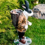 Фигура садовая Заяц с корзиной на спине для растений F01042-WBL - фото 54941