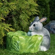 Кашпо для растений Заяц серый с капустой F08380-Gray - фото 54970