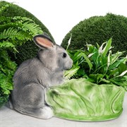 Кашпо для растений Заяц серый с капустой F08380-Gray - фото 54971