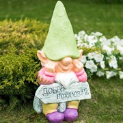 Фигура Гном в зелёном колпаке Добро пожаловать F08370-Gr - фото 54986