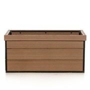 Кадка для растений низкая террасная доска и металл 69-004 - фото 55014