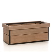 Кадка для растений террасная доска и металл 69-001 - фото 55125