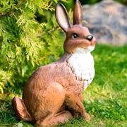 Фигура садовая Заяц коричневый полистоун F01007-Br - фото 55148