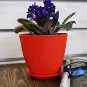 Горшок ВИНИЛ 1л бутон красный 12см - фото 55314