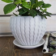 Горшок МАНЕ классик бел/сер 15см 1,5л - фото 55322