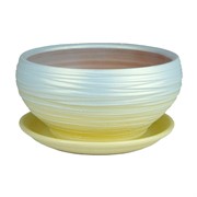 Горшок ОНИКС 1,2л плошка жемчужно-желтый 17см - фото 55327