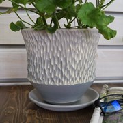 Горшок ПАВЛИН 3л цилиндр светлый 19см - фото 55329