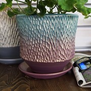 Горшок ПАВЛИН 3л цилиндр темный 19см - фото 55334