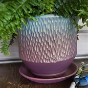 Горшок ПАВЛИН 5л цилиндр темный 22см - фото 55336