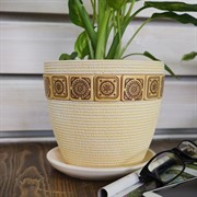 Горшок БУТОН уют бежевый 2,15л №3 17см - фото 55339