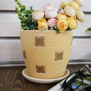 Горшок БУТОН фишка бежевый 2,15л №3 17см - фото 55343