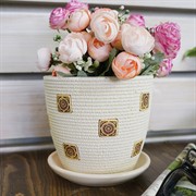 Горшок БУТОН фишка белый 1,4л №2 14см - фото 55345