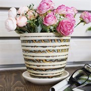 Горшок КРОКУС сиена бежевый 1,4л №2 14см - фото 55354