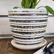 Горшок КРОКУС сиена белый 2,3л №3 18см - фото 55358