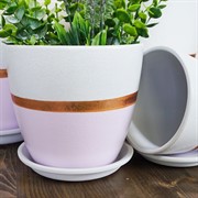 Набор горшков ПАТАЛЬ бутон эстет бронза/пудра 4шт - фото 55377