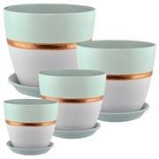 Набор горшков ПАТАЛЬ бутон эстет бронза/пудра 4шт - фото 55378