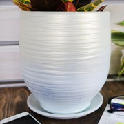 Горшок ОНИКС 4,5л бутон персиково-жемчужный 19см - фото 55412