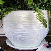 Горшок ОНИКС 5,5л цилиндр персиково-жемчужный 23см - фото 55416