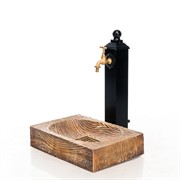 Умывальник колонка садовая водоразборная с декоративным поддоном под Вишню U09132 - фото 55539