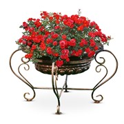 Вазон садовый для цветов бронзовый на кованом каркасе US08001 - фото 55909