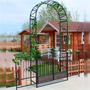 Арка садовая с калиткой металлическая разборная 863-18R - фото 55912