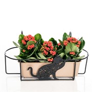 Кронштейн для растений балконный резной Кошка длина 52см металл 203-009 - фото 56010