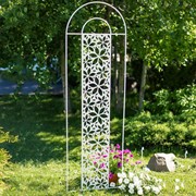Шпалера для садовых растений ажурная кованая белая 202-100 - фото 56057