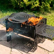 Гриль угольный мангал барбекю разборный кованый 102-010 - фото 56104