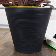 Горшок Конус 1,3л черный с вкладкой - фото 56124