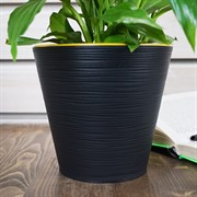 Горшок Конус 2,3л черный с вкладкой - фото 56133