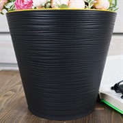 Горшок Конус 3,7л черный с вкладкой - фото 56142