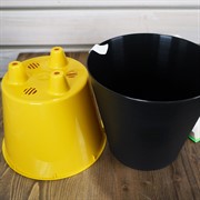 Горшок Конус 3,7л черный с вкладкой - фото 56143