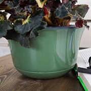 Горшок Омега d20 2.4л нефритовый с антрацитовой вкладкой - фото 56151