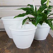 Горшок Антик 1,6л белый с поддоном - фото 56183